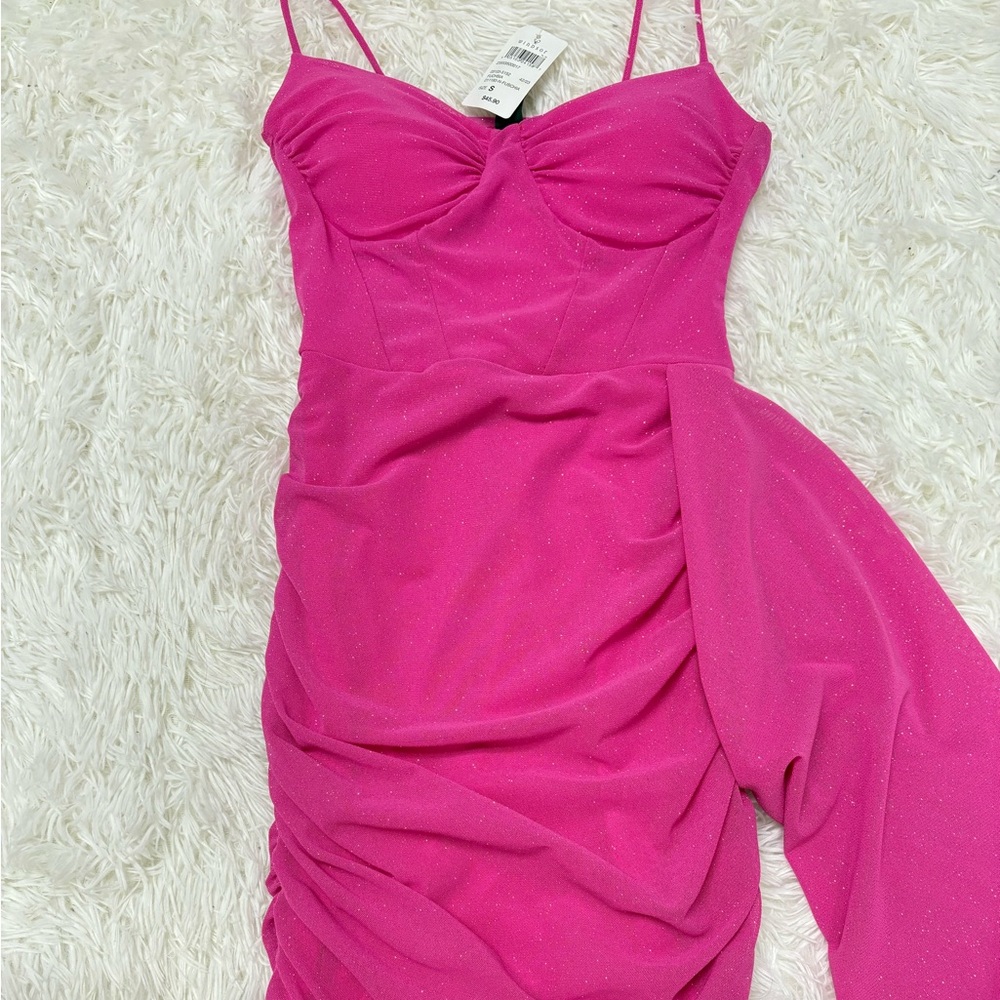 Elegant Pink Ruched Dress Windsor